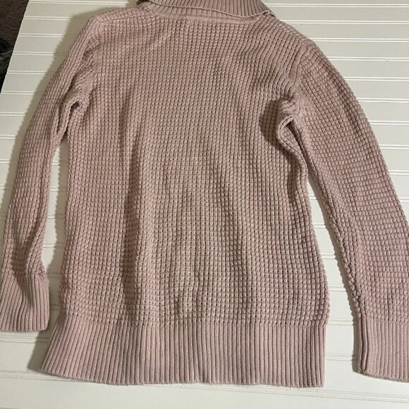 Calvin Klein Women’s Pink Cowl Neck Knit Long Sweater Gold Buttons Size M - Picture 12 of 12